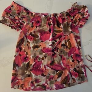 Free W Purchase Floral Off-Shoulder Top Worthington